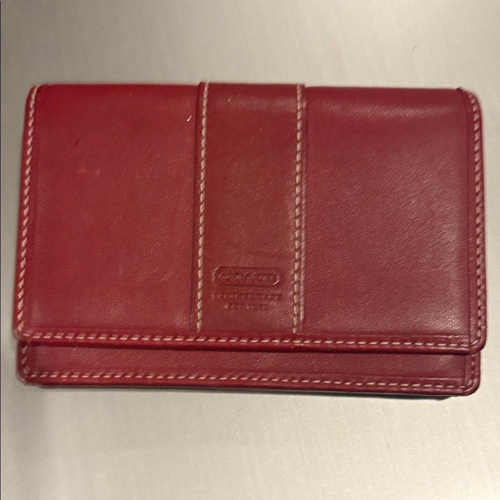 Coach Red Leather Wallet